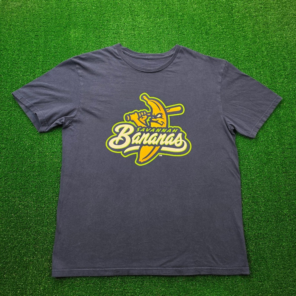 Savannah Bananas Baseball Mascot Graphic Tshirt Mens Large Navy Blue